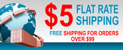 $5 Flat Rate Shipping - Free Shipping over $99!